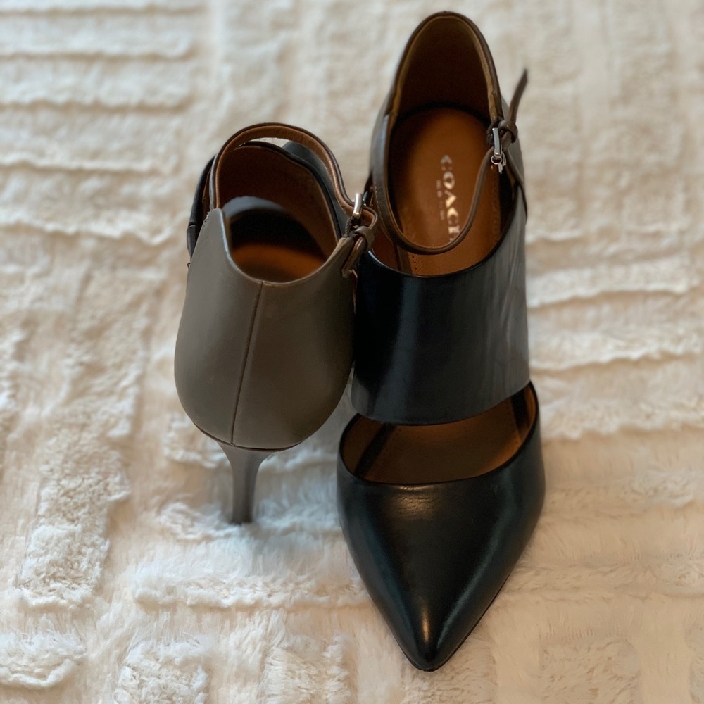 Coach leather ankle strap heels. Like new!